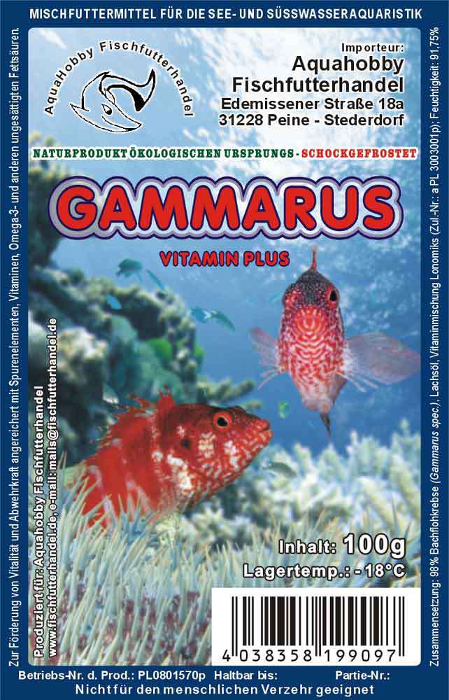 Gammarus Vitamin Plus 100 g & 500 g | Frostfutter