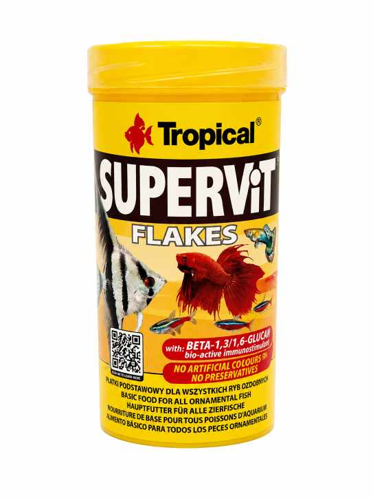 Tropical Supervit Flakes 250 ml – Flockenfutter für Zierfische