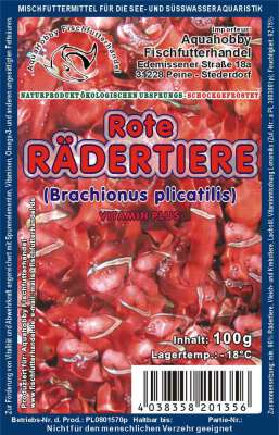 Rote Rädertierchen 100g Tafel