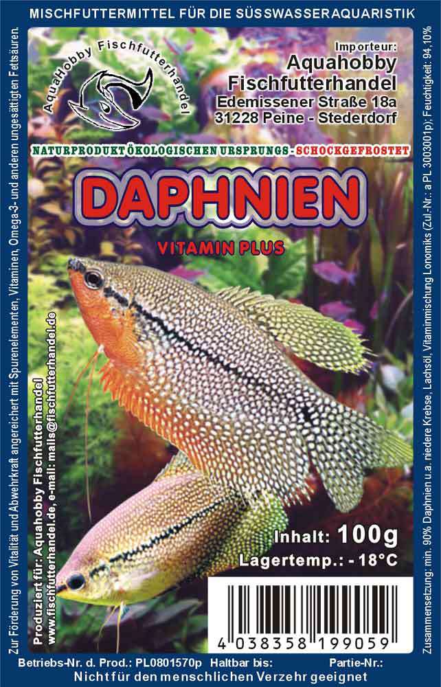 Daphnien Vitamin Plus 100 g | Schockgefrostetes Frostfutter