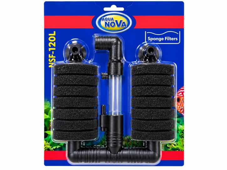 Aqua Nova NSF-120L Doppelschwammfilter – Aquariumfilter bis 120 Liter