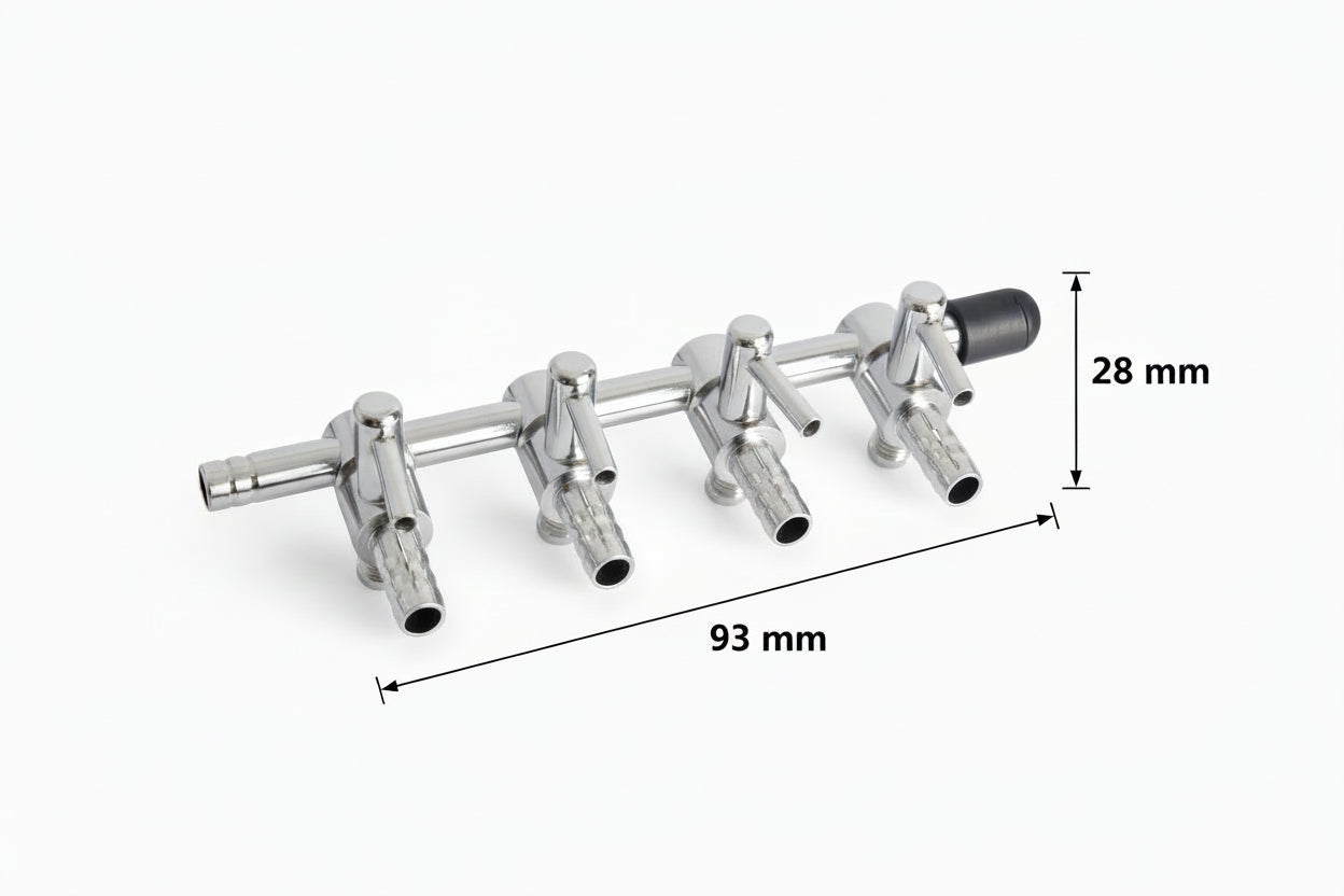 Luftverteiler 4-fach für  4mm Schlauch